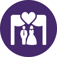 Purple wedding ceremony symbol
